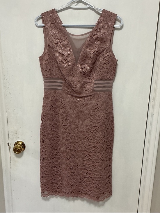 Enfocus Studio Dresses & Skirts - Enfocus Studio Rose Taupe Lace Midi Sheath Dress